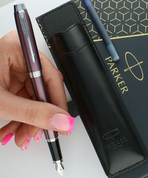Parker Sonnet Fioletowa Stalówka pióro wieczne z etui KOMPLET.jpg